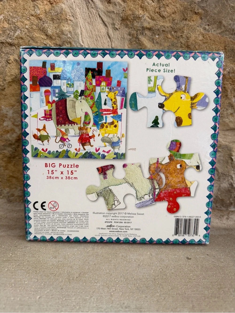 Eeboo Glitter Holiday Parade Big Puzzle 64 pieces Christmas Animals